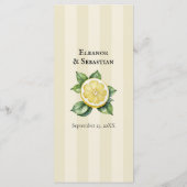 水彩レモンイエローシトラス素朴のメ結婚ニュー メニュー (裏面)