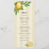 水彩レモンイエローシトラス素朴のメ結婚ニュー メニュー (正面)