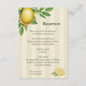 水彩レモンイエローシトラス素朴ズ結婚 エンクロージャーカード (正面)
