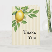 水彩レモンイエローシトラス素朴ズ結婚 サンキューカード (正面)