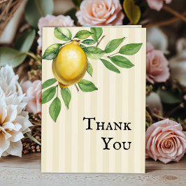 水彩レモンイエローシトラス素朴ズ結婚 サンキューカード