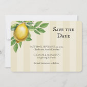 水彩レモンイエローシトラス素朴ズ結婚 セーブザデート (正面)