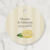 水彩レモンイエローシトラス素朴ズ結婚 フェイバータグ (裏面)