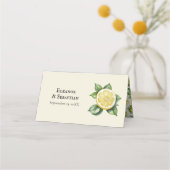 水彩レモンイエローシトラス素朴ズ結婚 プレイスカード (裏面)