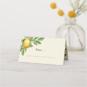 水彩レモンイエローシトラス素朴ズ結婚 プレイスカード (正面)
