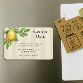 水彩レモンイエローシトラス素朴ズ結婚 マグネット