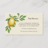 水彩レモンイエロー素朴結婚のQRコード エンクロージャーカード (正面)