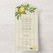 水彩レモンイエロー シトラス ラスティック ウェディング オールインワン招待状 (内側)