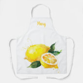 水彩レモンカスタマイズ可能エプロン エプロン (正面)