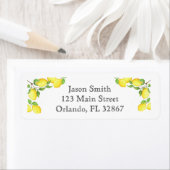 水彩レモンカスタム差出人住所ラベル ラベル (インサイチュ)