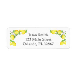 水彩レモンカスタム差出人住所ラベル ラベル