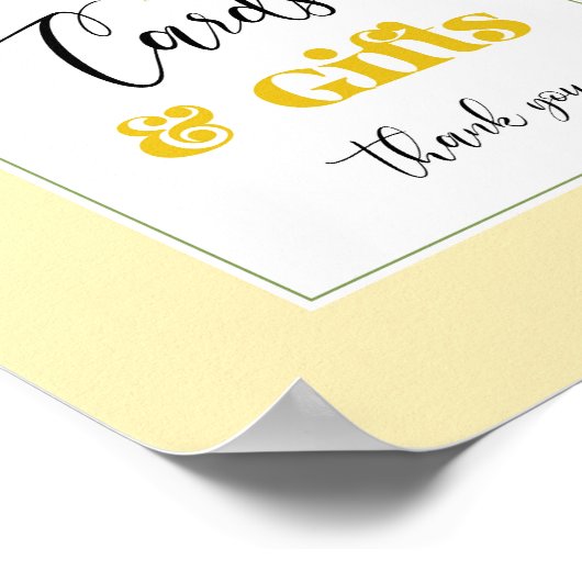 水彩レモンカードとギフト誕生日 ポスター (角)