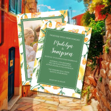 水彩レモンガーデンイエロー結婚式招待状