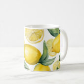 水彩レモンガーデンホワイト コーヒーマグカップ (正面右)