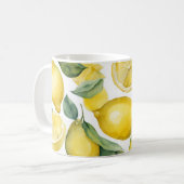 水彩レモンガーデンホワイト コーヒーマグカップ (正面左)