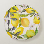 水彩レモンガーデンラウンドピロー ラウンドクッション (裏面)