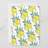 水彩レモングリーンハンドドローブライダルシャワー 招待状 (裏面)