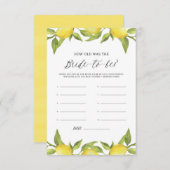 水彩レモングリーン何歳の花嫁 エンクロージャーカード (正面/裏面)