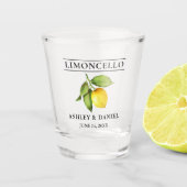 水彩レモングリーン結婚リーのリモンチェロ ショットグラス (正面)