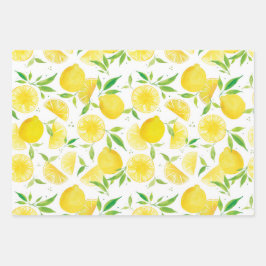 水彩レモンサマーシャワー ラッピングペーパーシート