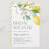 水彩レモンサマーブライダルシャワー招待 (正面/裏面)