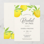 水彩レモンサマーブライダルシャワー招待 招待状 (正面/裏面)
