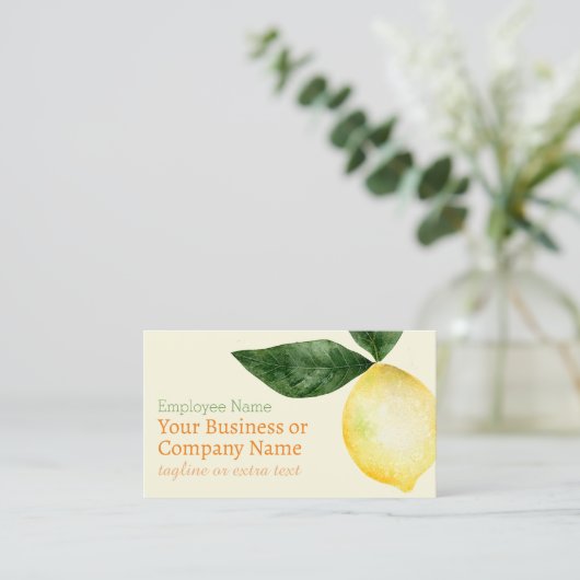 水彩レモンシトラスイエロー 名刺 (スタンド正面)