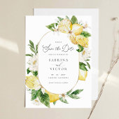 水彩レモンシトラスグリーン保存日 招待状