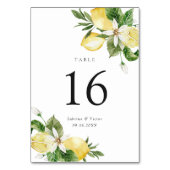 水彩レモンシトラスグリーン結婚ズ テーブルナンバー (正面)