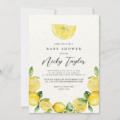 水彩レモンシトラスサマーベビーシャワー 招待状 (正面)