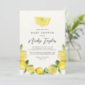 水彩レモンシトラスサマーベビーシャワー 招待状 (スタンド正面)