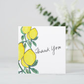 水彩レモンシトラススクリプト感謝カード 招待状 (スタンド正面)