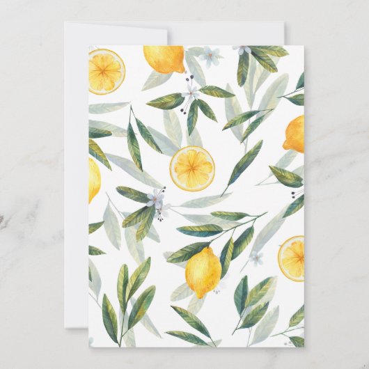 水彩レモンシトラスモダンフローラ結婚ズ 招待状 (裏面)