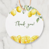 水彩レモンシトラス赤ちゃんシャワーありがとう フェイバータグ (裏面)
