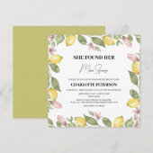 水彩レモンシトラス ブライダルシャワー 招待状 (正面/裏面)