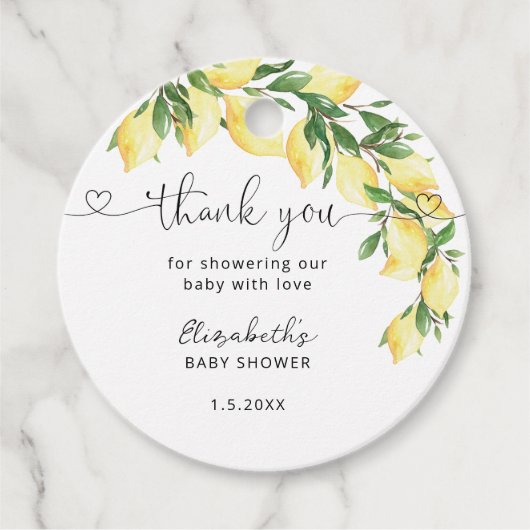 水彩レモンシャワー感謝の気持ちを伝えるタグ フェイバータグ (正面)