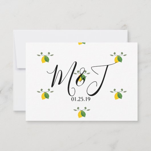 水彩レモンシロ・ライム・レモンウェディング 招待状 (裏面)