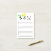 水彩レモンスクリパーソナライズされたプトのリスト ポストイット (デスク上)