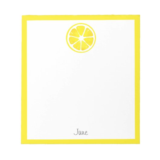 水彩レモンスライス ノートパッド (正面)