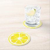 水彩レモンスライス ラウンドペーパーコースター (インサイチュ)