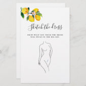 水彩レモンズ結婚ドレスブライダルシャワーゲーム (正面/裏面)