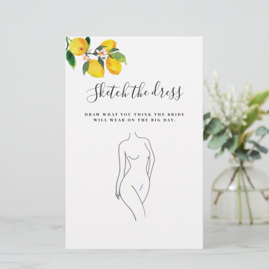水彩レモンズ結婚ドレスブライダルシャワーゲーム (スタンド正面)