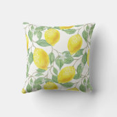 水彩レモンツリーパターン名とモノグラム クッション (裏面)