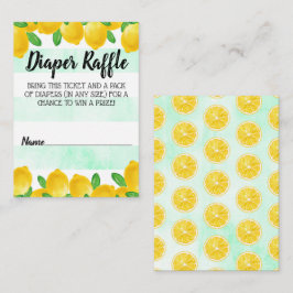 水彩レモンツリーベビーシャワーおむつラッフル エンクロージャーカード