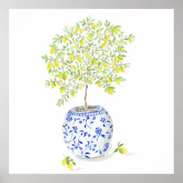 水彩レモンツリー ポスター