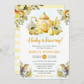 水彩レモンティーパーティーベビーシャワー 招待状 (正面/裏面)