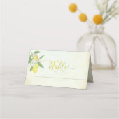 水彩レモンテーマ座席表ディナフォーマルー プレイスカード (正面)