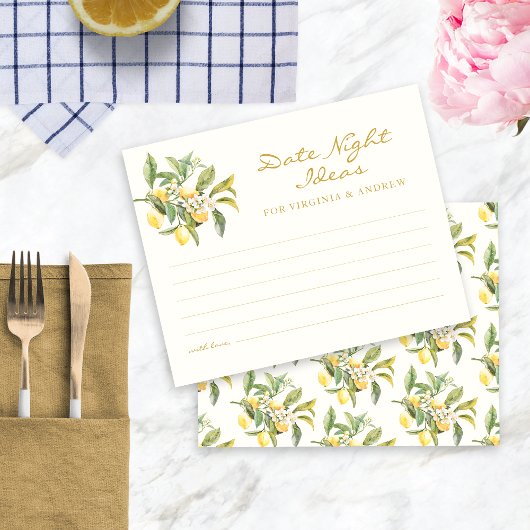 水彩レモンデイトナイトカード