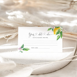 水彩レモンデート夜のアイディア。日付jar エンクロージャーカード