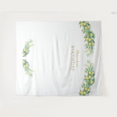 水彩レモントロピカル誕生日フォトブース タペストリー (正面(横))